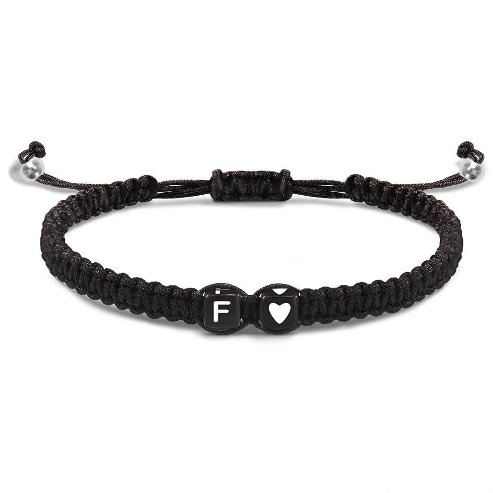 Alphabet Bracelet Heart Shape Braided Explosive Gifts