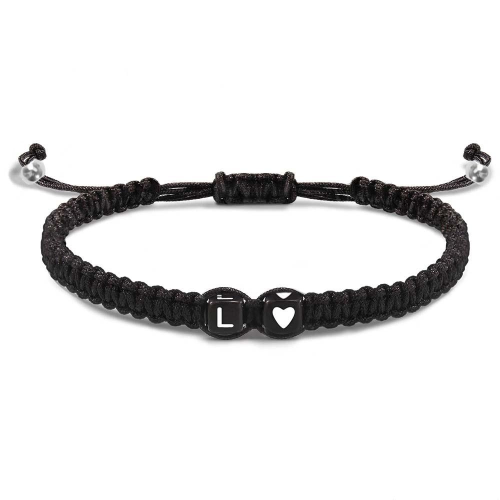 Alphabet Bracelet Heart Shape Braided Explosive Gifts