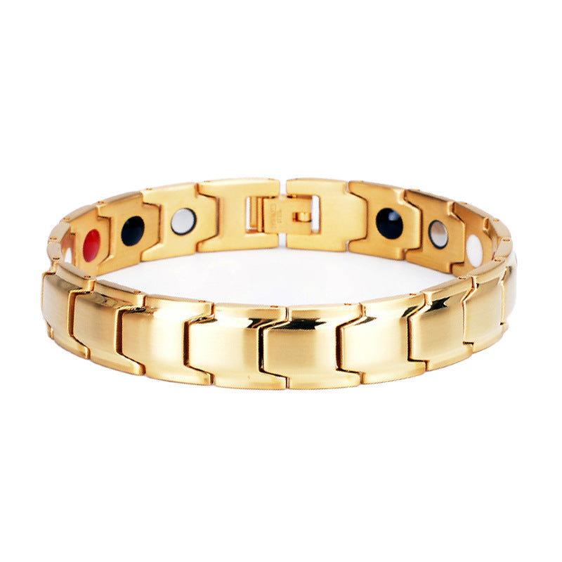 Magnetic Therapy Bracelet Negative Ion Simple Titanium Steel Fashion Gift for Men