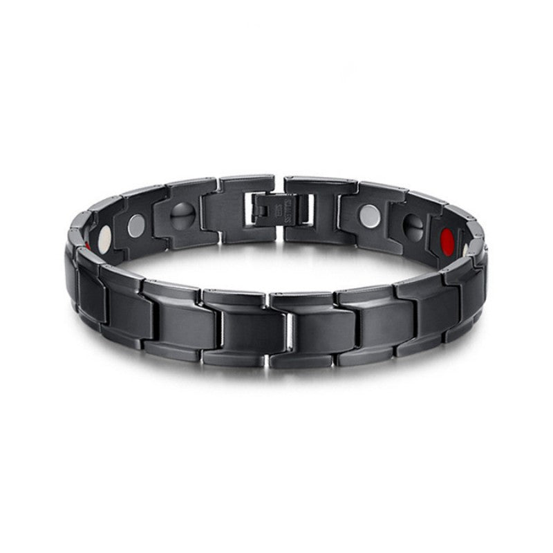 Magnetic Therapy Bracelet Negative Ion Simple Titanium Steel Fashion Gift for Men