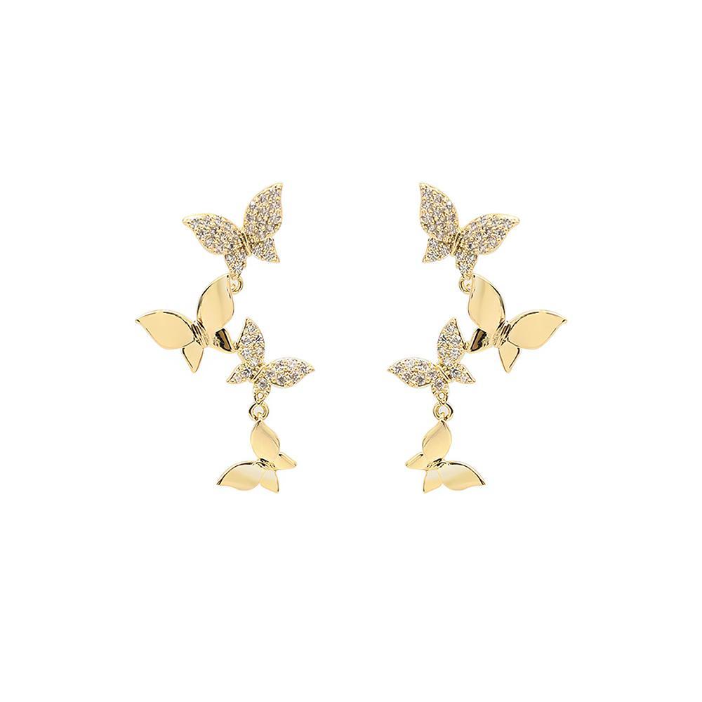Butterfly Linear Drop Earrings Social Butterfly Long Earrings Bridesmaid Gift