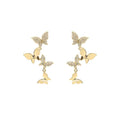 Butterfly Linear Drop Earrings Social Butterfly Long Earrings Bridesmaid Gift