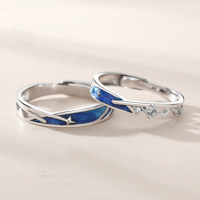 Meteor Star Couple Rings Matching Rings Adjustable Ring Jewelry Gift