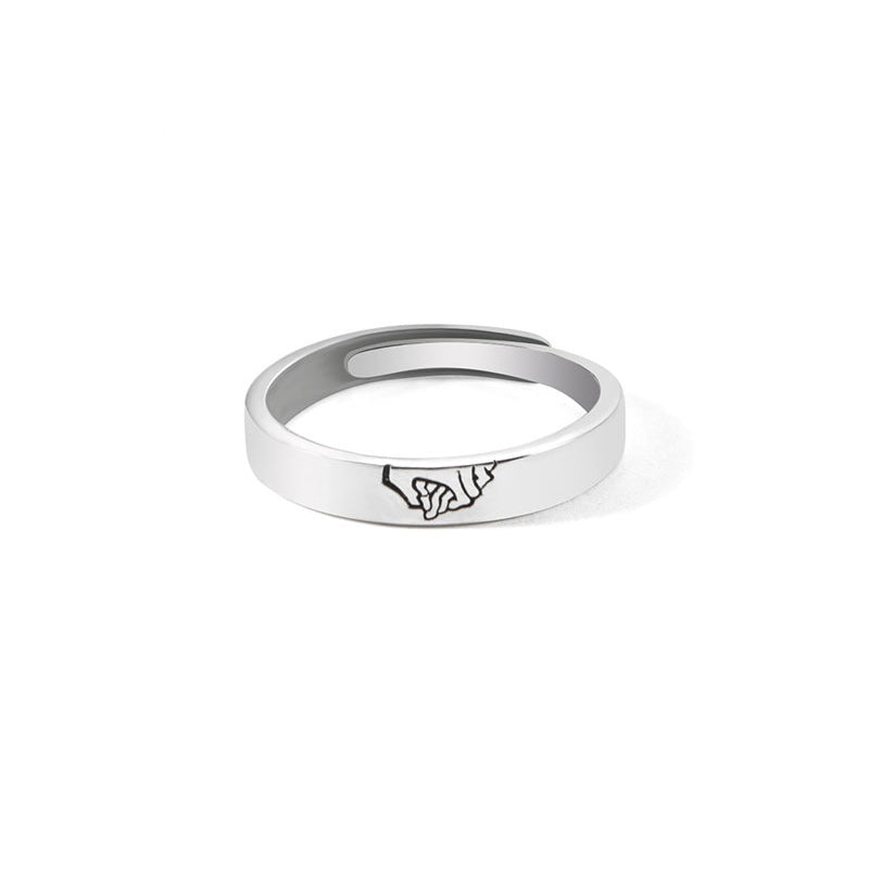 Matching Promise Couple Rings Adjustable Ring for Women Men Lovers Jewelry
