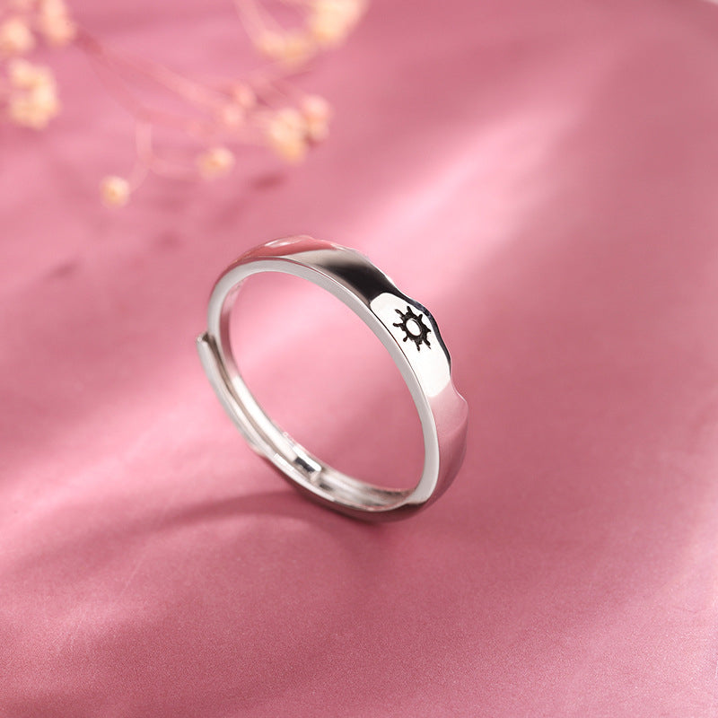Sun and Moon Couple Rings Matching Promise Ring Adjustable Ring Gift for Lovers