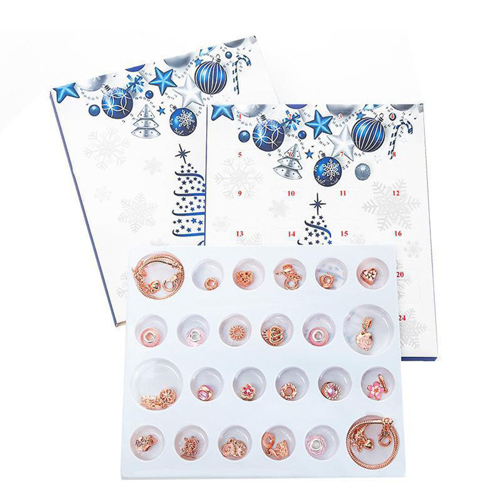Countdown Calendar Box Christmas Gifts Jewelry Advent Calendar Charm Jewelry Set DIY Charm For Her