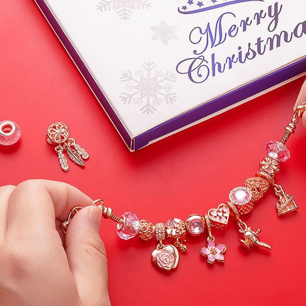 Countdown Calendar Box Christmas Gifts Jewelry Advent Calendar Charm Jewelry Set DIY Charm For Her