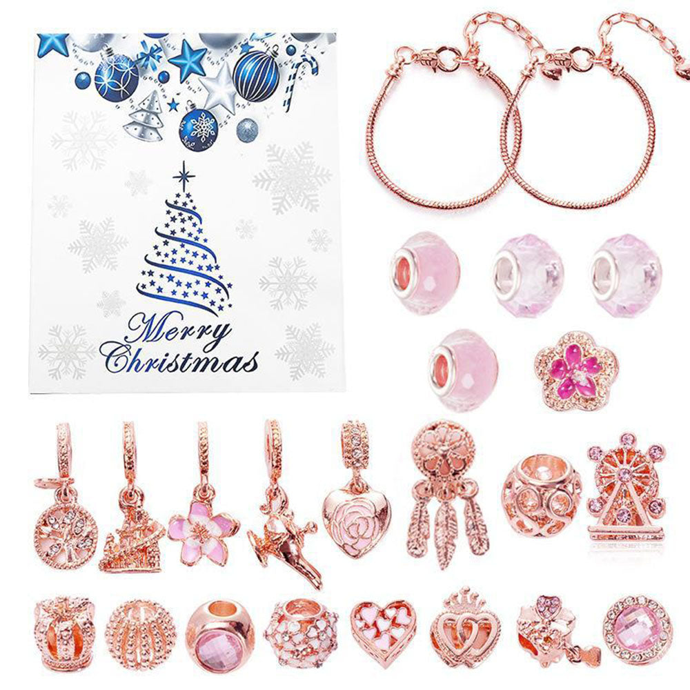 Countdown Calendar Box Christmas Gifts Jewelry Advent Calendar Charm Jewelry Set DIY Charm For Her