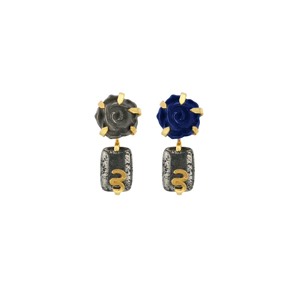 Rose Asymmetrical Earrings