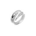 Iris Collection Leaf Shape White Corundum Ring