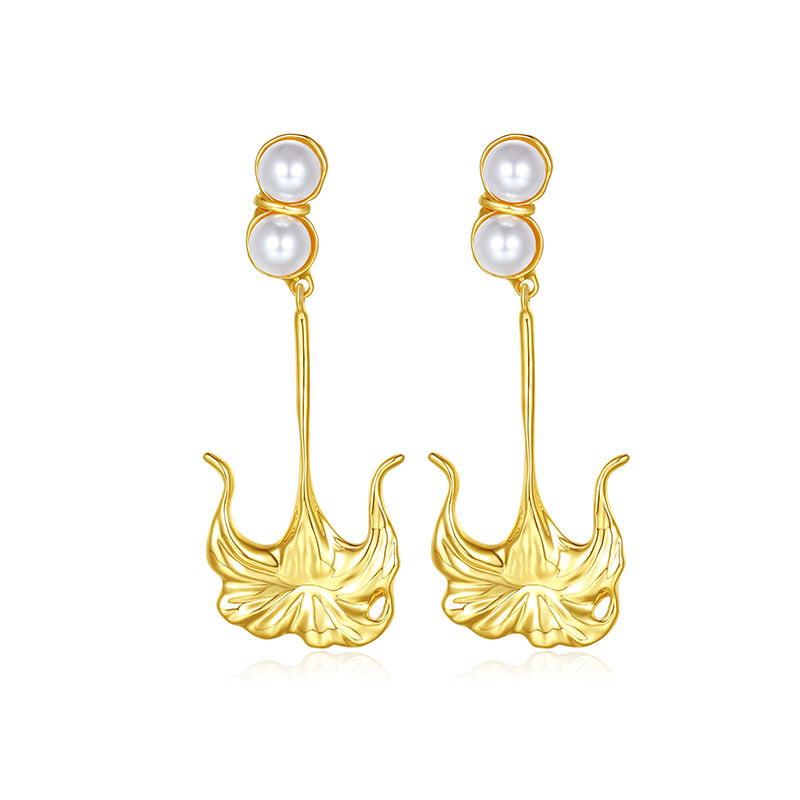 Datura Collection Single Flower Bipearl Earrings