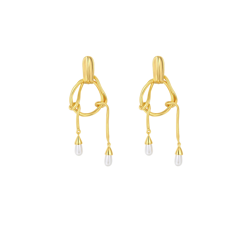 Cosmos Collection With Branches Hyperbolic Earrings