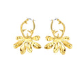 Six Petals Connect With Thorn Golden Earrings