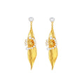 Dandelion Collection Leaf Shape With Pearls Earrings