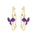 Wisteria Collection Purple Single Flower Wire Earrings