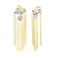 Wisteria Collection Asymmetric Golden And Silver Tassel Earrings