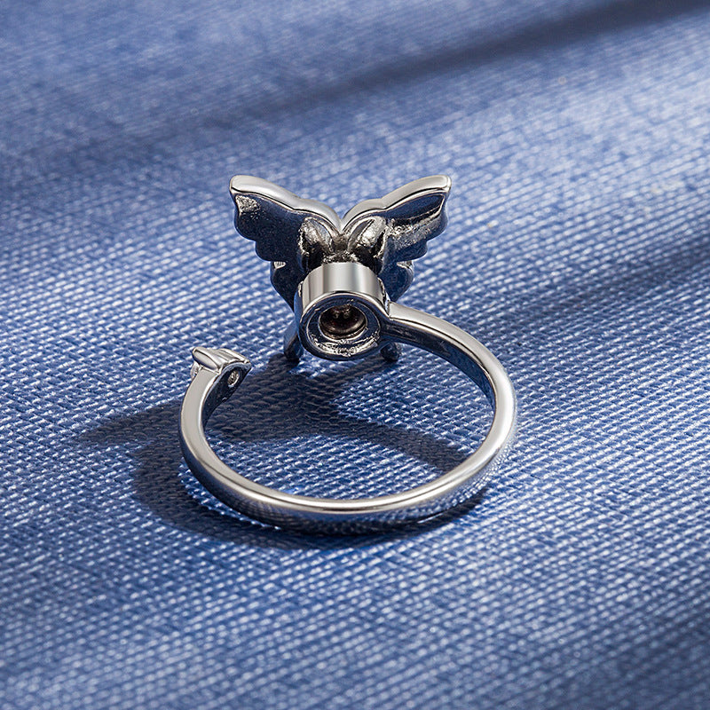 Anxiety Relief Decompression Ring Butterfly Opening Adjustable Ring Gift for Women