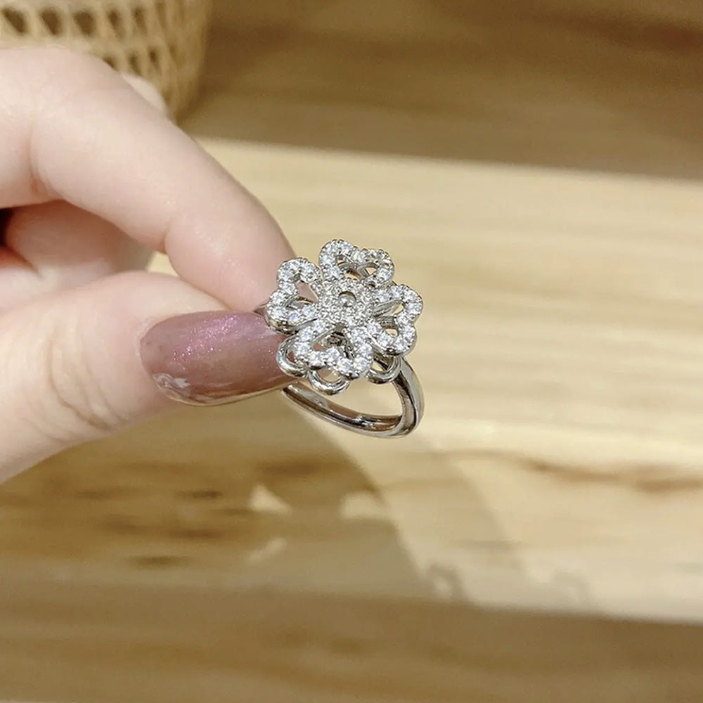 Anxiety Ring Anxiety Relief Decompression Flowers Adjustable Ring Jewelry Gift for Her