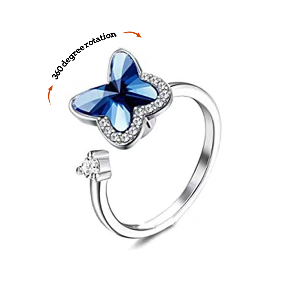 Anxiety Ring Anxiety Relief Decompression Butterfly Adjustable Ring Jewelry Gift for Her