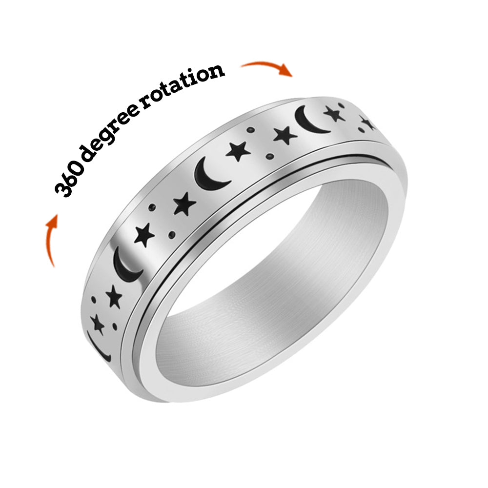 Anxiety Ring Anxiety Relief Decompression Star Moon Ring Creative Gift