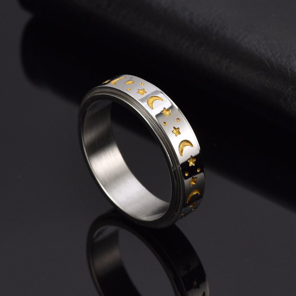 Anxiety Ring Anxiety Relief Decompression Star Moon Ring Creative Gift