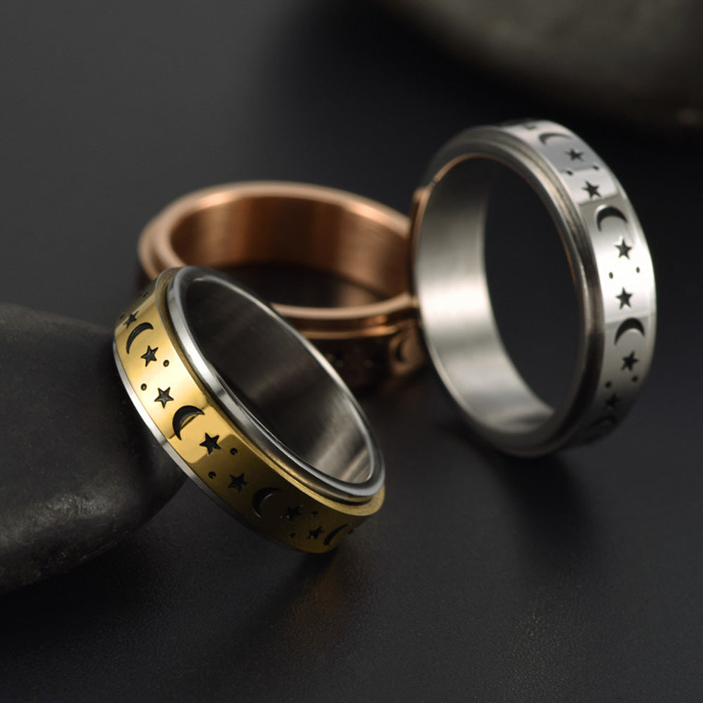 Anxiety Ring Anxiety Relief Decompression Star Moon Ring Creative Gift