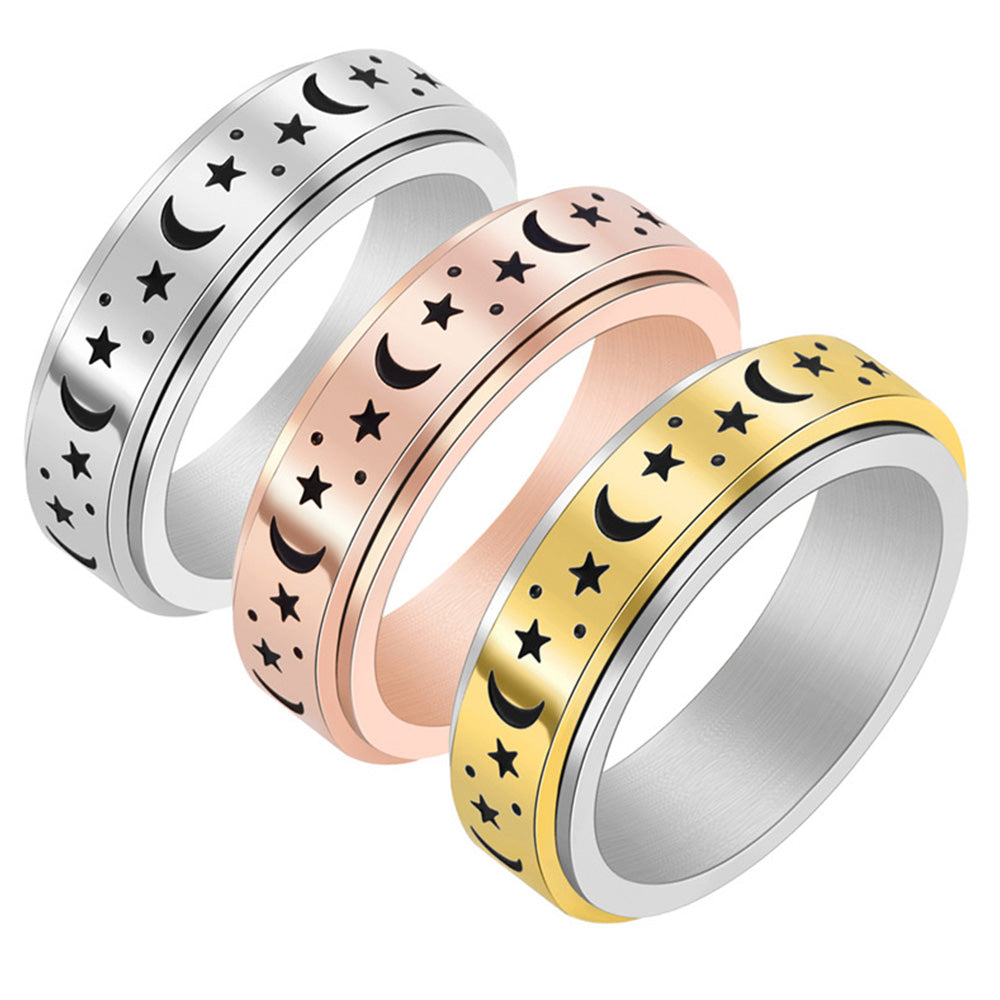 Anxiety Ring Anxiety Relief Decompression Star Moon Ring Creative Gift