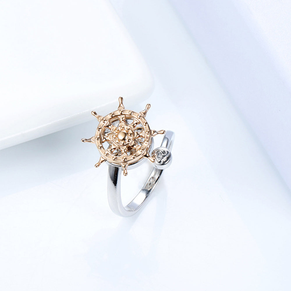 Anxiety Ring Decompression Ring Anti-Anxiety Relief Adjustable Rudder Ring Jewelry Gift