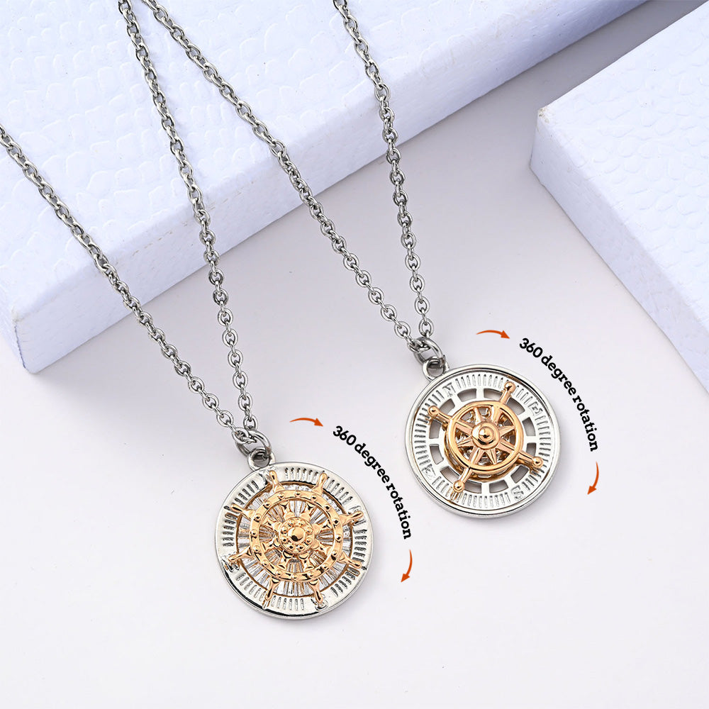 Anxiety Ring Decompression Anti-Anxiety Relief Adjustable Ring Necklace Set Jewelry Gift