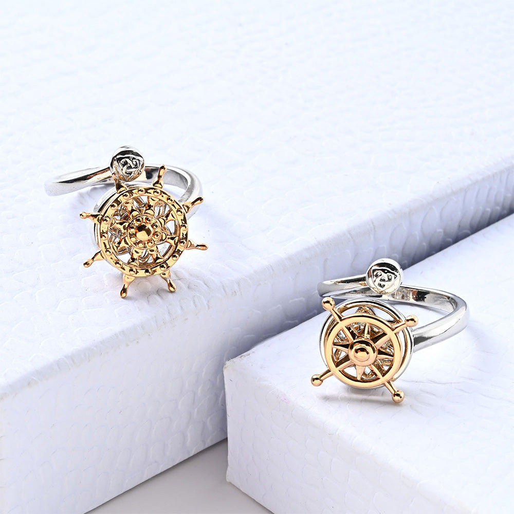 Anxiety Ring Decompression Anti-Anxiety Relief Adjustable Ring Necklace Set Jewelry Gift