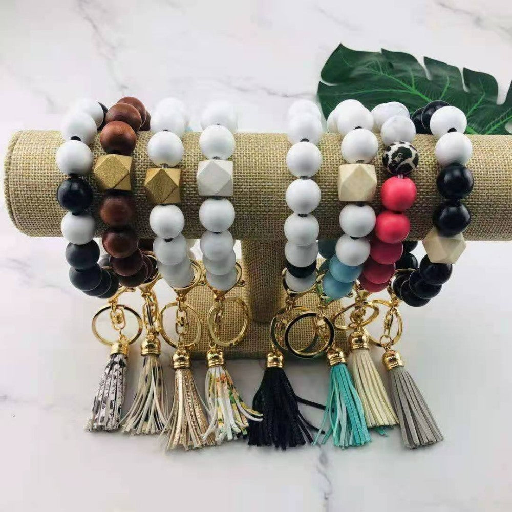 Silicone Key Ring Bracelets Wristlet Keychain for Women