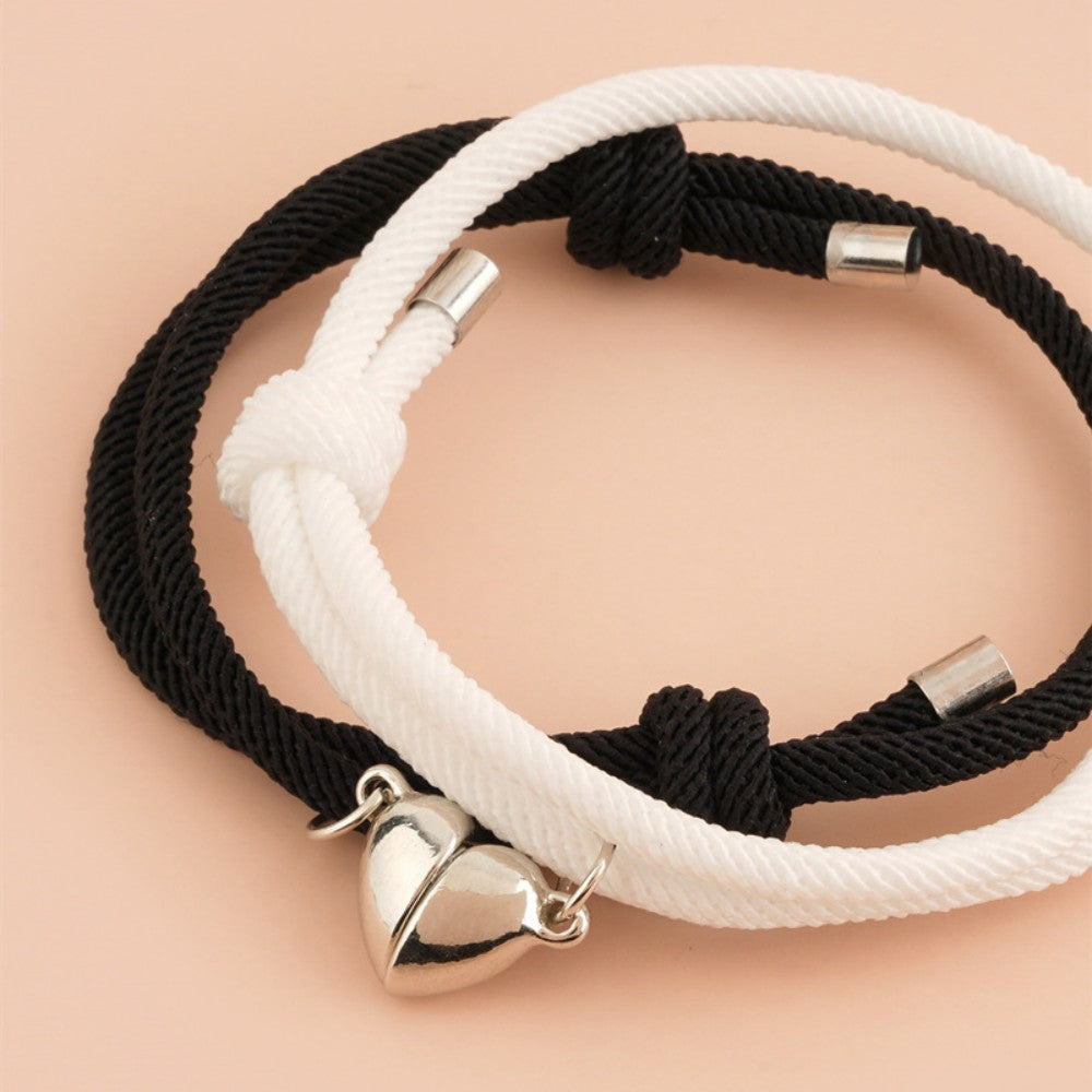 Heart-Shaped Magnetic Buckle Bracelet Adjustable Bracelets Gift for Couple