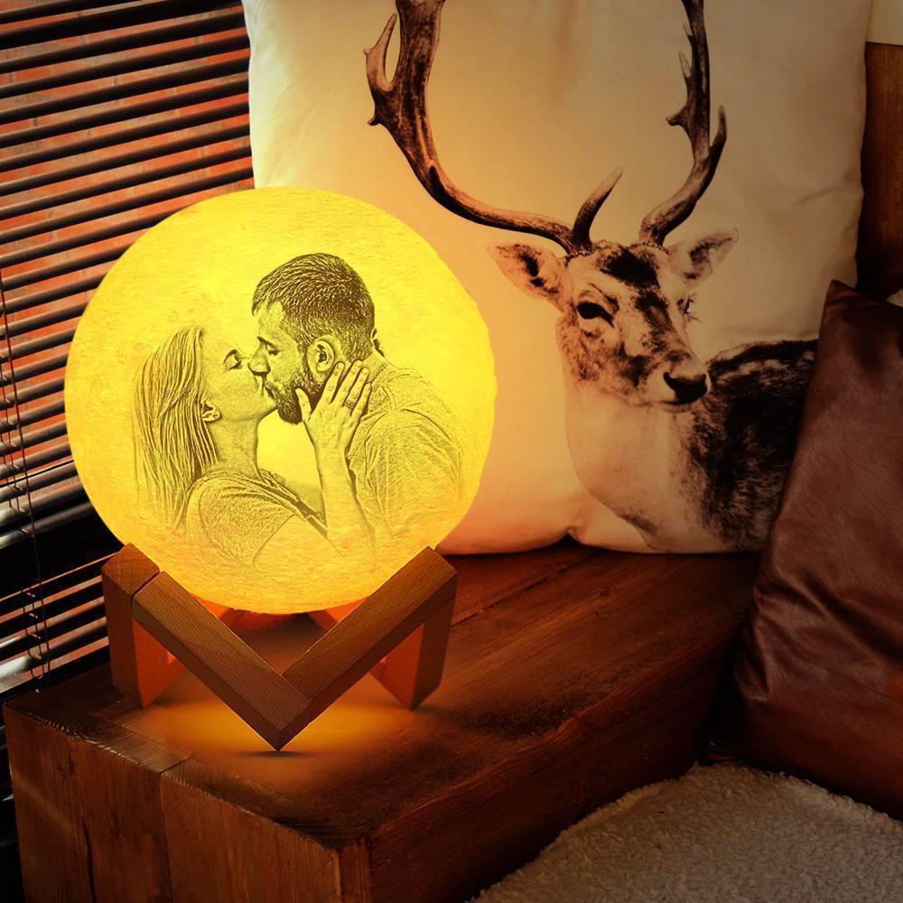 Photo Moon Lamp, Custom 3D Photo Light,  Lamp Moon - Touch Two Colors 10cm-20cm Available