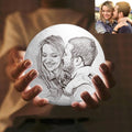 Photo Moon Lamp, Custom 3D Photo Light, Lamp Moon - Touch Two Colors 15cm