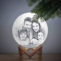Photo Moon Lamp, Custom 3D Photo Light, Memorial Gift - Touch Two Colors（10-20cm）