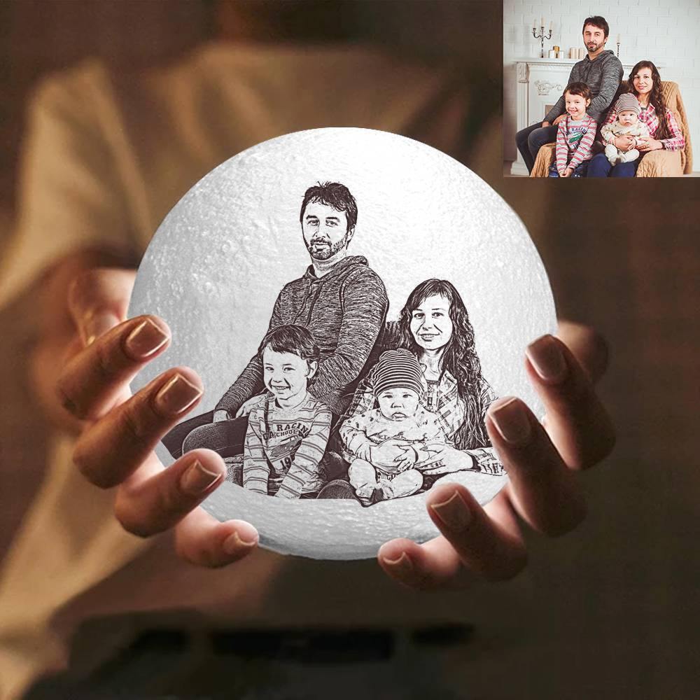 Magic Halloween 3D Printing Moon Light Photo Engraved - Touch Two Colors（10-15cm）