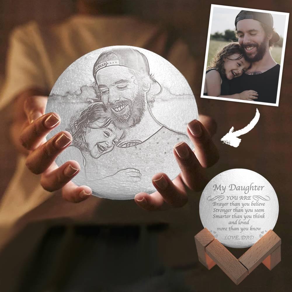 Photo Moon Lamp, Custom 3D Photo Light, Lamp Moon - Touch Two Colors15cm-20cm Available