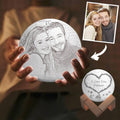 Photo Moon Lamp, Custom 3D Photo Light, Lamp Moon Couple's Gift - Touch Two Colors 15cm Available