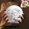 Photo Moon Lamp, Custom 3D Photo Light,  Lamp Moon - Touch Two Colors 10cm-20cm Available