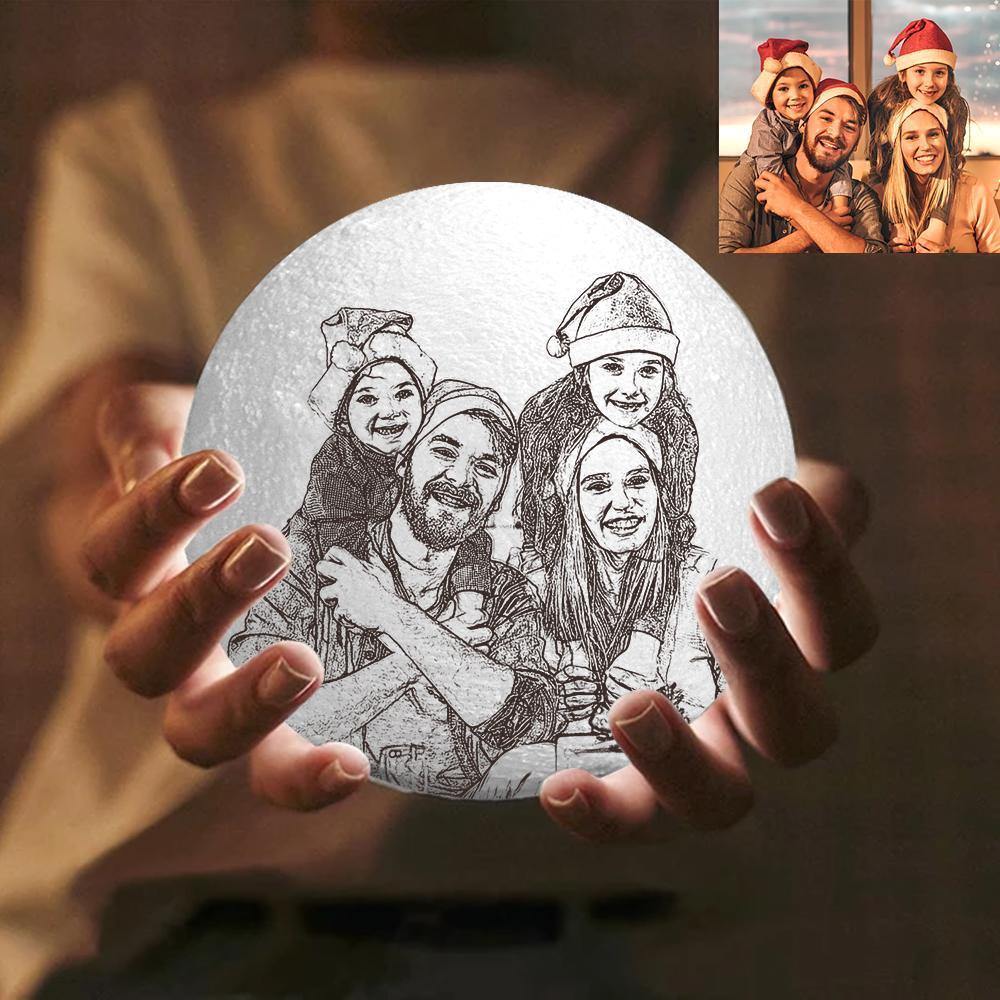 Photo Moon Lamp, Custom 3D Photo Light Baby Gift - Touch Two Colors（10-15cm）Romantic Gifts