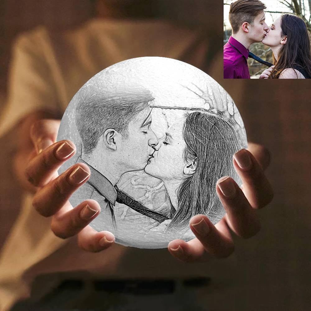 Photo Moon Lamp, Custom 3D Photo Light, Creative Gift 10cm-15cm Available