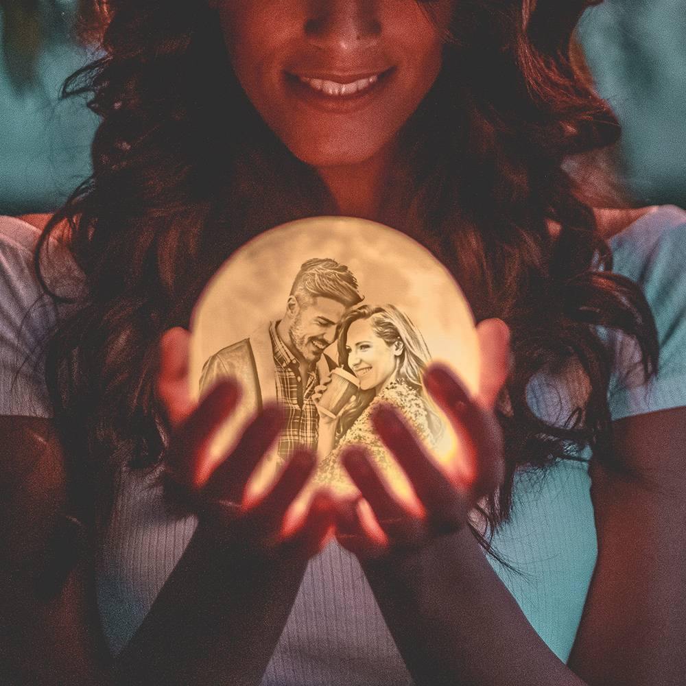 Photo Moon Lamp, Custom 3D Photo Light, Creative Gift 10cm-15cm Available