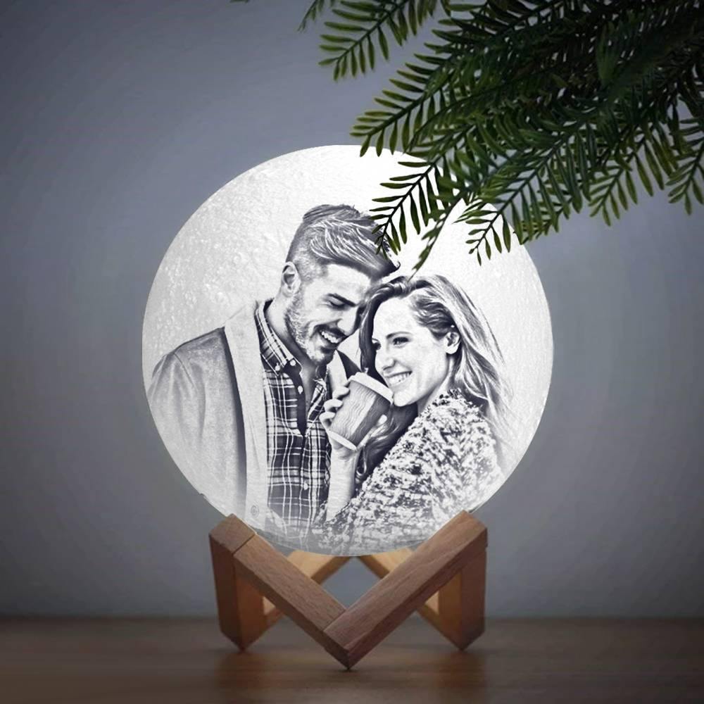 Photo Moon Lamp, Custom 3D Photo Light, Creative Gift - Tap Three Colors 10cm-20cm Available