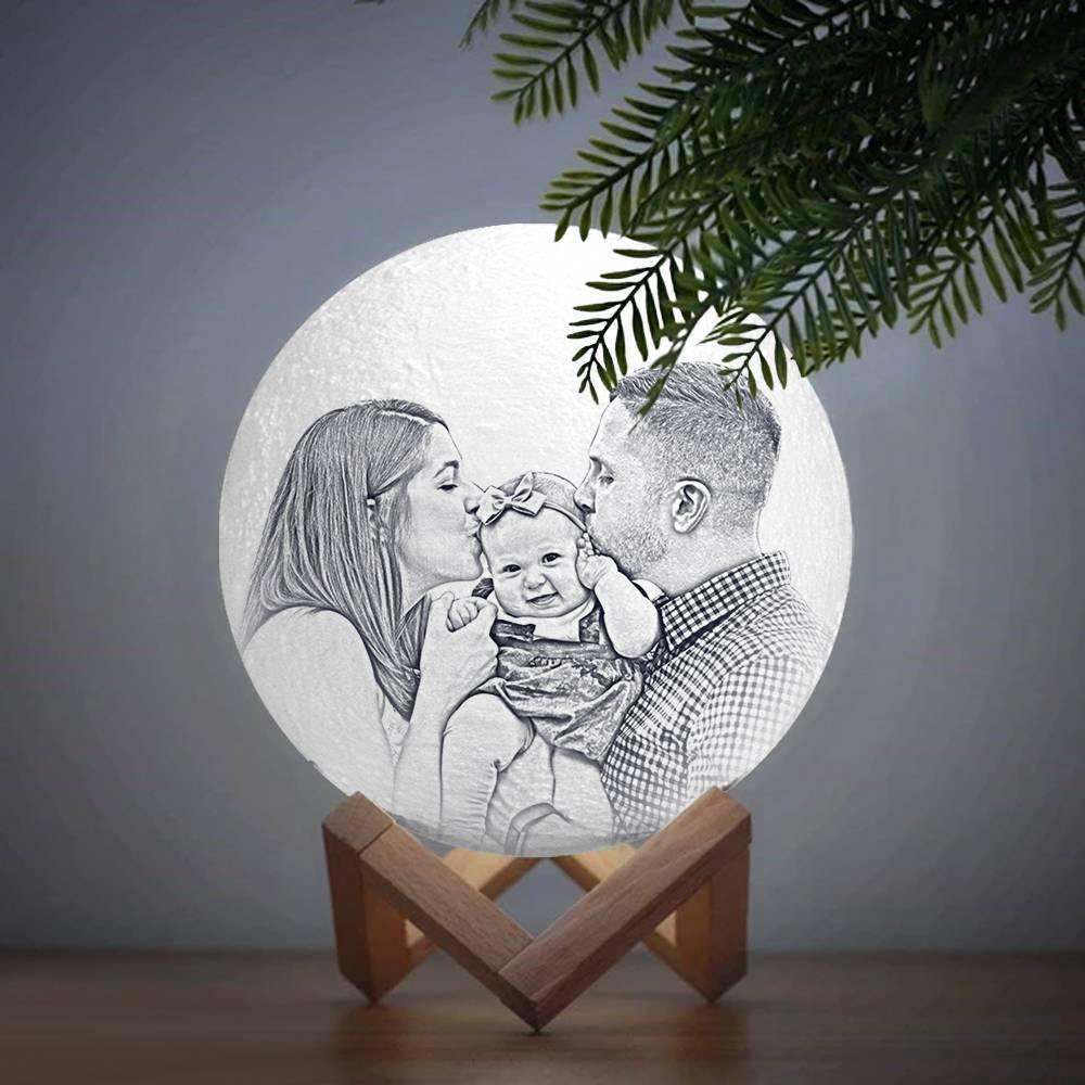 Photo Moon Lamp, Custom 3D Photo Light, Memorial Gift 10-15cm