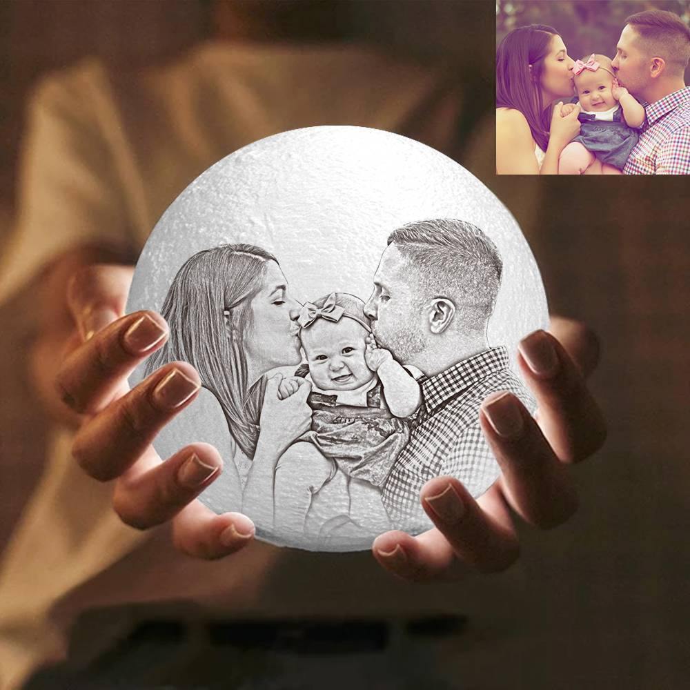 Photo Moon Lamp, Custom 3D Photo Light, Memorial Gift 10-15cm