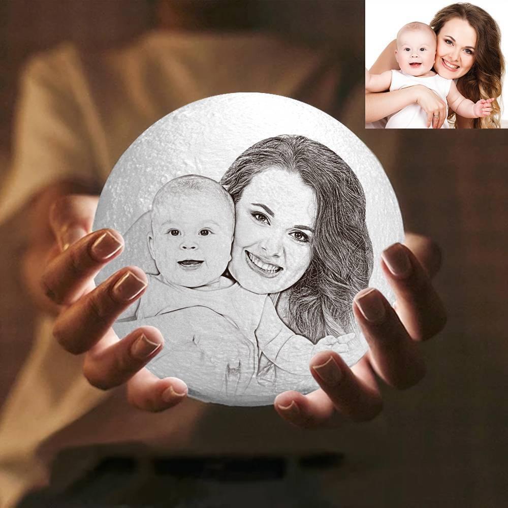 Photo Moon Lamp, Custom 3D Photo Light, Memorial Gift 10-15cm