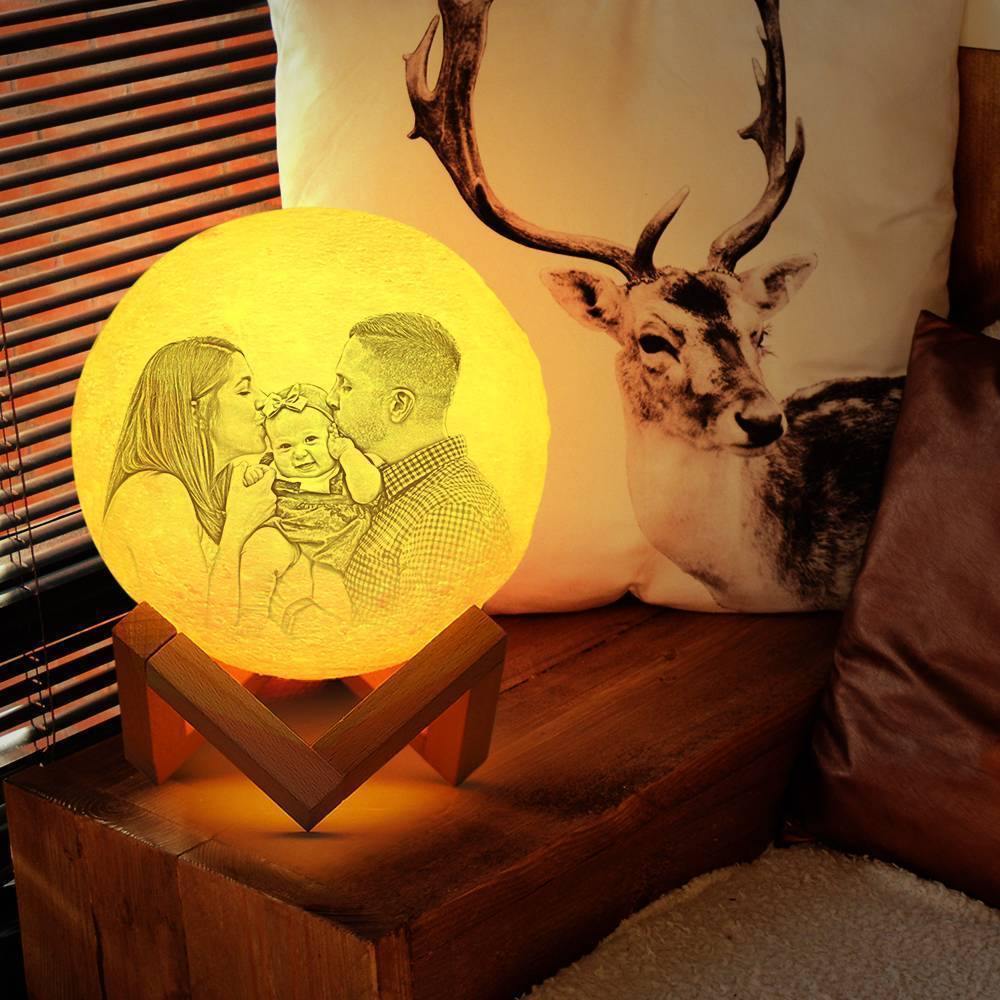 Photo Moon Lamp, Custom 3D Photo Light, Memorial Gift 10-15cm