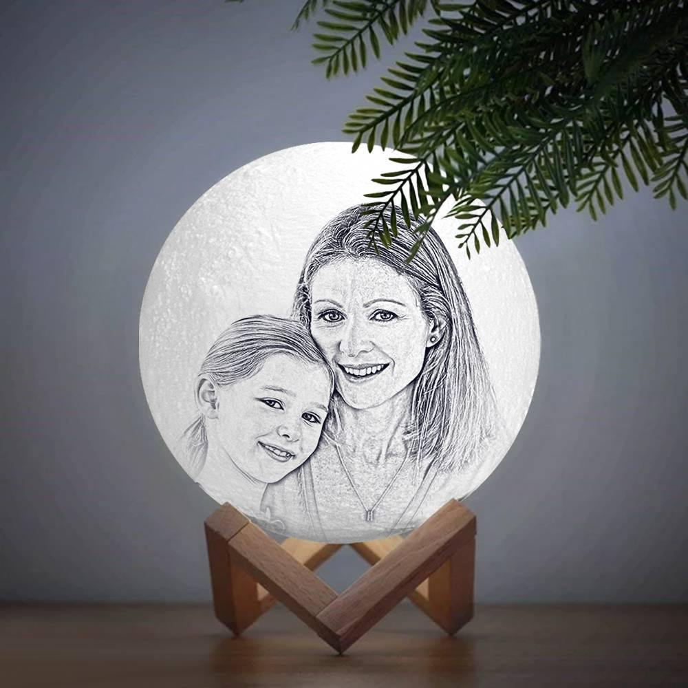 Photo Moon Lamp, Custom 3D Photo Light, For Mom 10-15cm