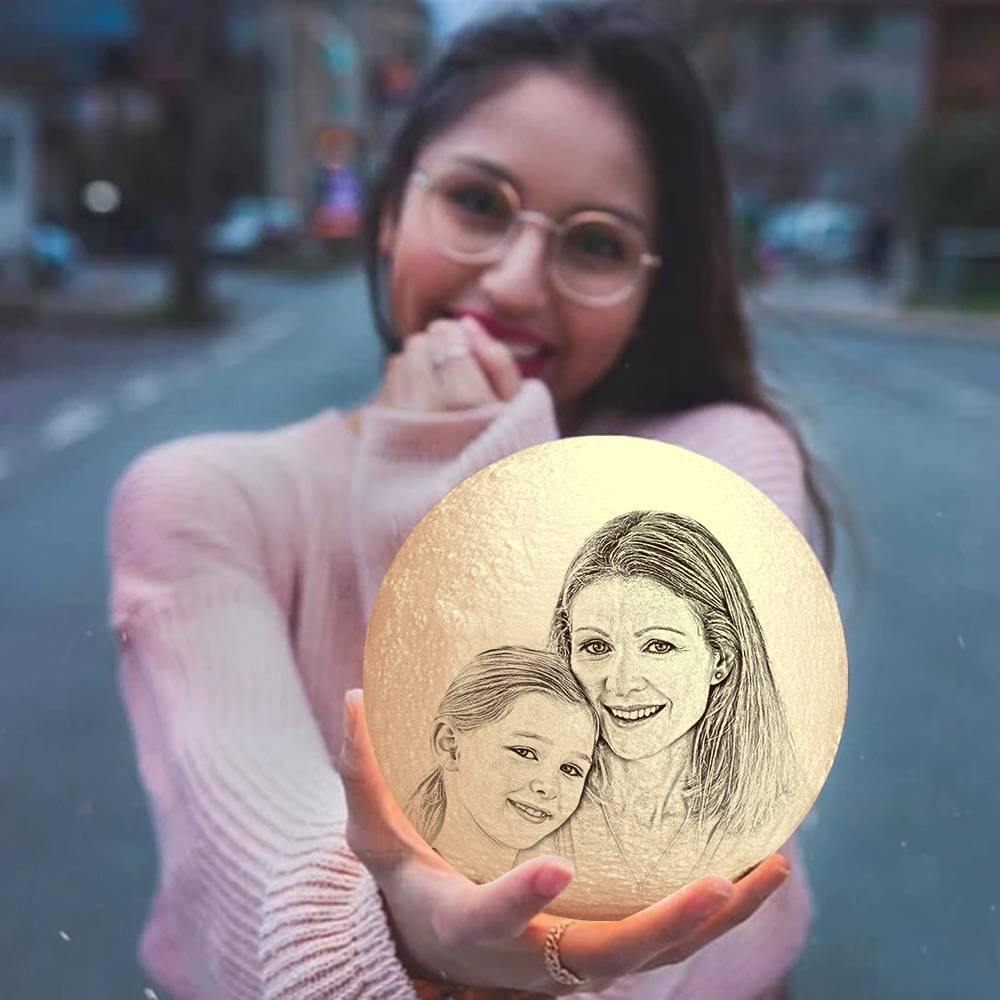 Photo Moon Lamp, Custom 3D Photo Light, For Mom 10-15cm