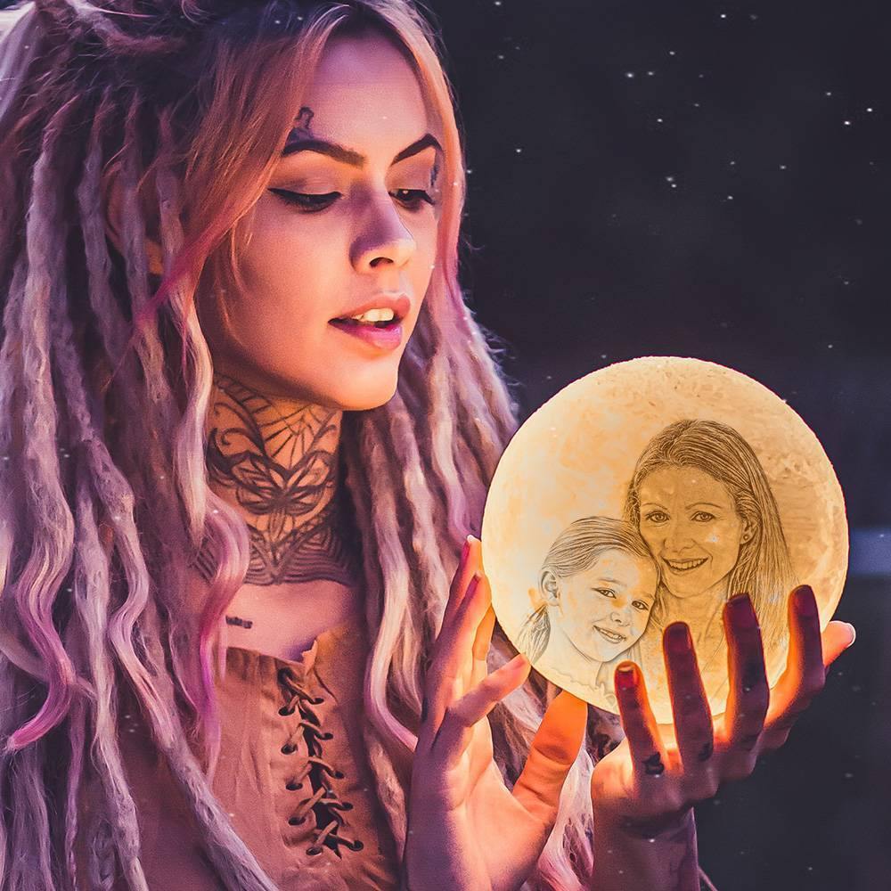 Photo Moon Lamp, Custom 3D Photo Light, For Mom 10-15cm